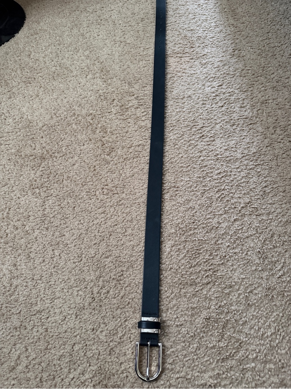 Target Black Women's Leather-Look Belt with Silver Buckle